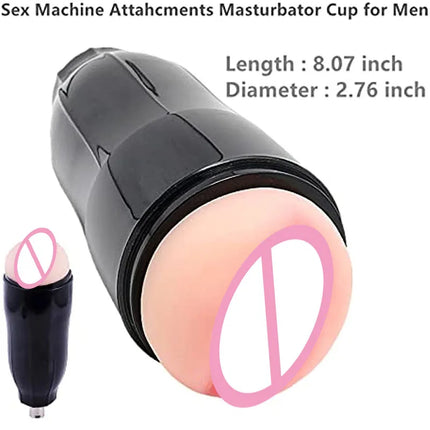 Automatic Sex Machine Dildos Attachment 3XLR Connector with  Male Masturbator Cup Realistic Pussy Pocket Sex Toys for Men  Women