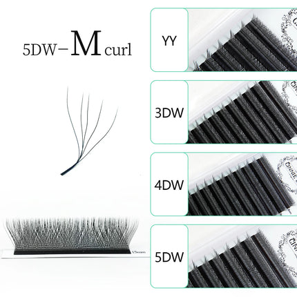 New 5DW M curl Eyelash Extensions 4DW 2D YY Premade Volume Fans 7mm 3DW LU/L Individual Lash Bundles Cilios 5W Natural Hair