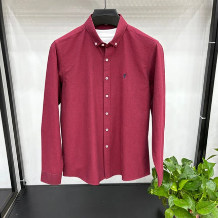 100% Cotton Corduroy Shirt - Green Long Sleeve M-4XL - Spring Autumn Slim Fit Candy Color Collection