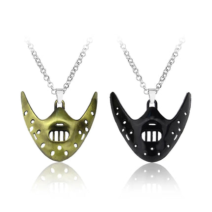 Movie Jewelry The Silence of The Lambs Mask Hannibal Lecter Keychain Pendant Necklace Jewelry Gifts Unisex Accessories