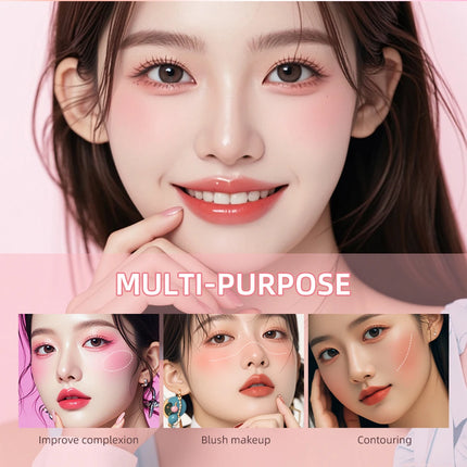 Soft Fog Blush Stick Face Blusher Patting Powder Blusher for Cheeks Cute Korean Style Waterproof Blush Sponge Brush Head 3Colors