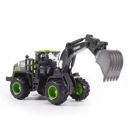 Plastic Vehicle Education + Diecast Excavator Tractor Cement Truck Car Bulldozer Crane Toy Model Wholesale Boy Gift Digger Alloy