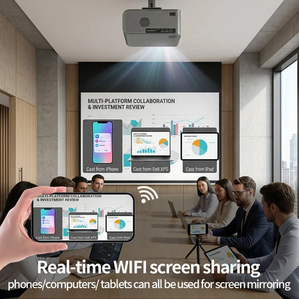 Beam Projector HD Native 1920*1080P 2500 ANSI Google Play HDR10+ WiFi6 BT5.2 Dual 5W HiFi Speaker Movies Home Cinema Projectors