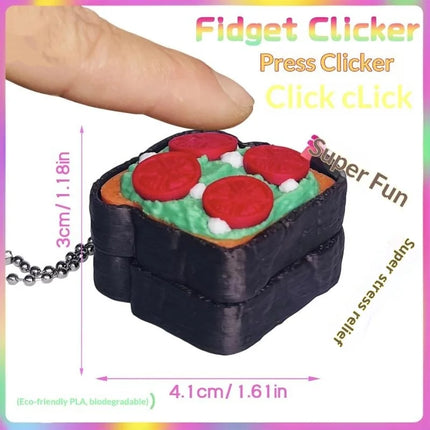 Strawberry Cake Model Keychain 1Pcs Calming Fidget Toy for Anxiety Stress Relief Finger Button Bag Charm for Girls