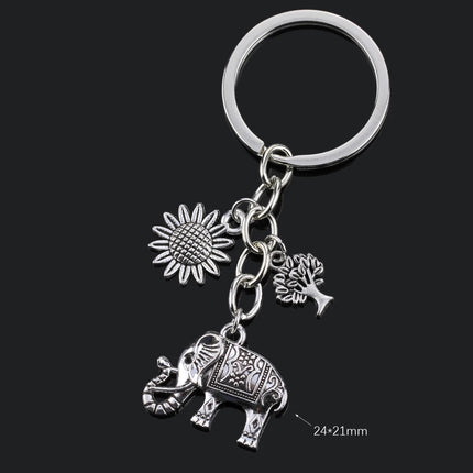 Fashion Animal Women Keychain Car Moon Cat Dog Love Heart Key Chain Friends Gift Jewelry Bag Pendant Wing Evil Eye Angel Turtles