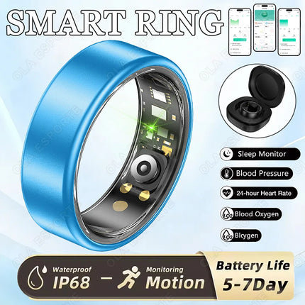 2026 New Multicolor Smart Ring Men Women Heart Rate Blood Oxygen Sleep Monitoring Waterproof Multi-Functional Sports Smartring