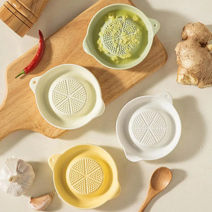 White Simple Style Ceramic Ginger Grater Tool Hand Grinder Garlic Masher Portable Porcelain Carrot Ginger Grinding Kitchen Tool