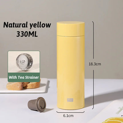330ML Thermos Water Bottle With Tea Strainer Stainless Steel Car Thermal Sports Cup Keeps Cold and Heat Thermal Travel Mug