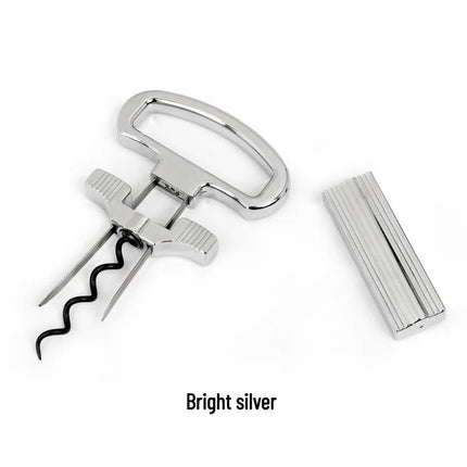 JUSTINLAU 2-in-1 Wine Bottle Opener Stainless Steel Open The Wine Cork Household Wine Stopper Clamp Steel Needle Bottle Opener