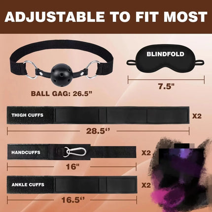 Bed Restraint Set Couple Sex Toys Bondage Handcuff Kit Adult Game Tool 18+ Erotic Tie Downs Arm Ankle Eyeblinder Flirting Sextoy