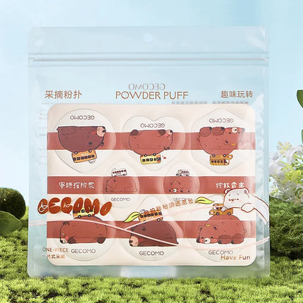 GECOMO 8 PCS Peach Powder puff Series Super Soft Wet And Dry Dual-use Skin-friendly Makeup Sponge