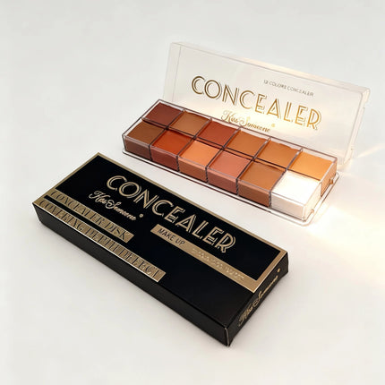 12 color concealer dark skin waterproof full cover foundation make-up beauty makeup face makeup sunscreen powder blusher eye