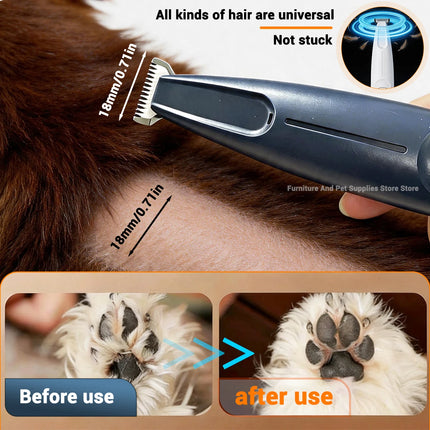 New LED/UV light dog paw trimmer fully waterproof pet hair trimmer with LED anti misoperation display screen dog and cat trimmer