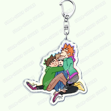 Cartoon Anime Eddsworld Tord Keychain Accessories Bag Comic Ringo Edds Meme Keyrings Jewelry Fans Friends Birthdays Gifts