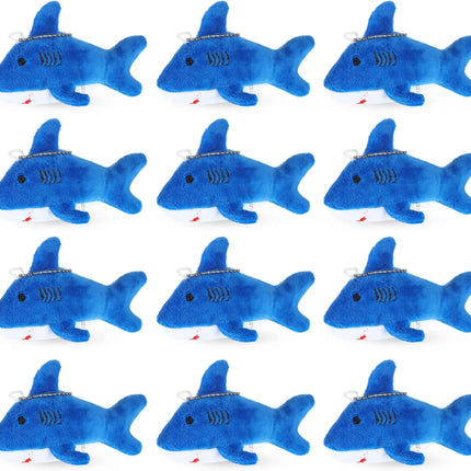 12-48Pcs Shark Plush Keychain Mini Stuffed Animal 3.94" Shark Party Favors Bulk Soft Tiny Shark Keychain Shark Backpack Keychain