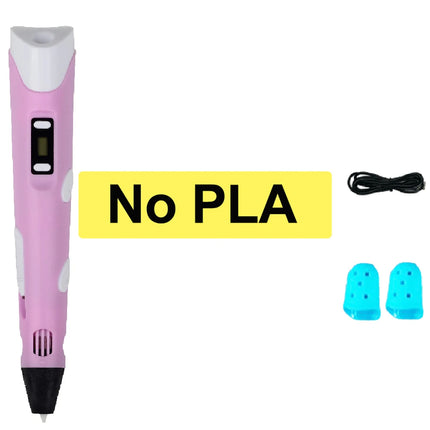 Kids 3D Printing Pen Adjustable Speed LED Display DIY Drawing Pens 3D PLA Filament Christmas Birthday gift for Boys and Girls