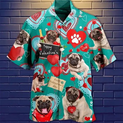 2024 New Animal Crane Pig 3D Printed Men's Hawaiian Shirt Casual Trend Tops Beach Summer Vacation Men And Women 6XL
