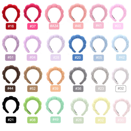 Women Girls Sponge Co Spa Makeup Bubble Terry Cloth Headband Puffy Retro Hair Bands Soft Hairband Headwear