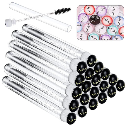 25/50Pcs Eyelash Brush Tubes Crystal Lash Mascara Wands Eyebrow Comb Spoolies Container Lashes Brushes Applicators Makeup Tools