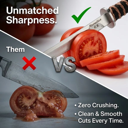 Premium Japanese Sushi Knife with Sheath-Ultra Sharp Portable Chef Knife for Kitchen,Stainless Steel Mini Sashimi Knife
