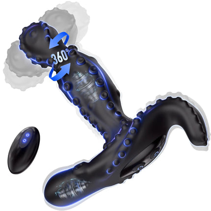 KUSHOR 360° Rotating Prostate Massager Anal Vibrator for Men Remote Control Vibrating Butt Plug Adults Sex Toys for Gay Women