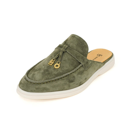 2024New women's anti slip casual loafers, fashionable cashmere flat shoes, spring and autumn men's sports driving casual shoes