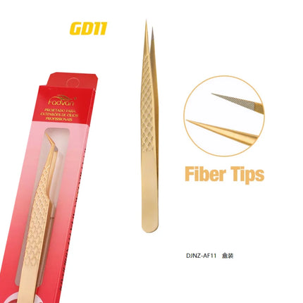 FADVAN Precision Fiber Tip Tweezer for Eyelash Extensions Professional Eyelash Tweezers Antistatic Straight