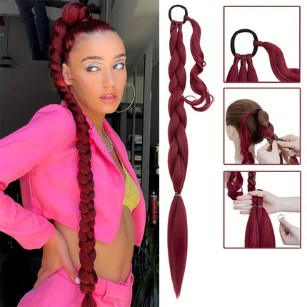 30Inch Synthetic Long Braided Ponytail Hair Extension DIY Hairpiece  Ponytail for Women Suitable for Daily Use