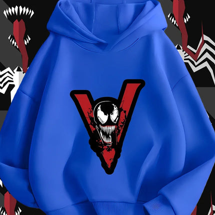 Cute Kawaii Venom Hoodie 3-14Y Boys Girls Autumn Winter Cartoon Street Hot Fashion Outdoor Casual Lovely
