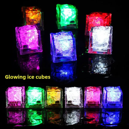 6PCS Luminous LED Ice Cube Colorful Bathtub Light Up Toy Party Supplies Waterproof Glowing Cube Kids Bath Toy Birthday Xmas Gift