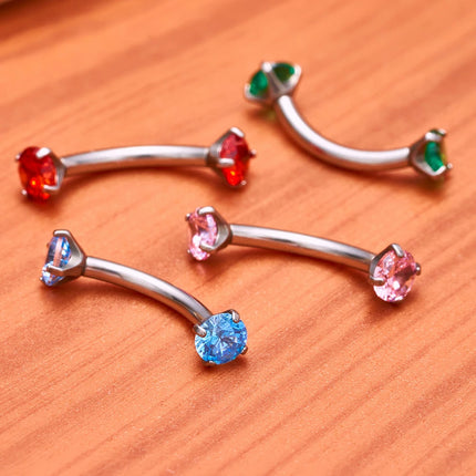 1/5/50pcs G23 Titanium ASTM-F136 Piercings Eyebrow  zircon Earring Internal thread Eyebrow Body Jewelry Wholesale