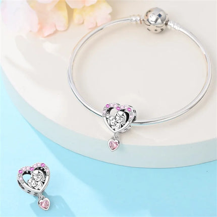 Original 925 Sterling Silver Charms Beads Cute Mushroom Unicorn Love Wings Pearl Charm for Bracelet Pendant Woman Girl Jewelry