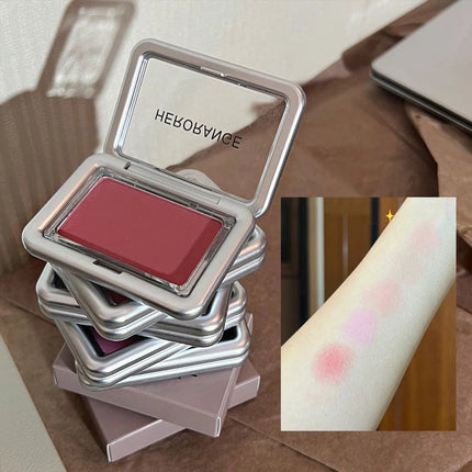 HERORANGE Monochrome Matte Blusher Palette Soft Silky Natural Nude Low Saturation Cheek Rouge Powder Makeup For Women
