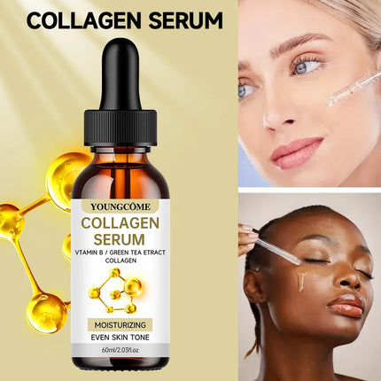 YOUNGCOME Collagen Serum with Vitamin B & Green Tea Extract - Hydrating Face Serum for Moisturizing & Even Skin Tone