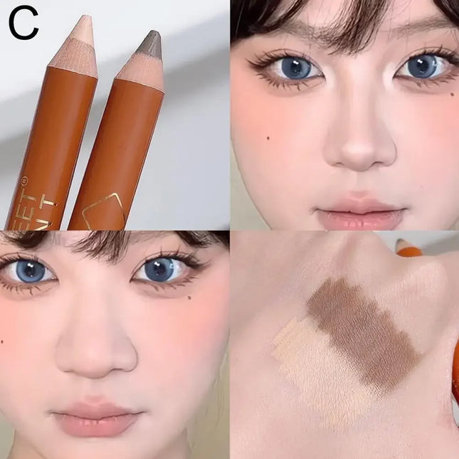 Double-ended Contouring Pen Makeup Facial Sculpting Shadow Sculpting Contour Nose Natural Shading Stick 3D Highlighter Penc M3Y7