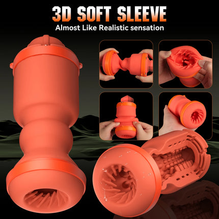 Automatic Male Masturbator Cup Telescopic Sucking Heated Pussy Blowjob Machine Thrusting Vibration Masturbation Sex Toy for Men