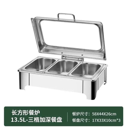 [New]Buffet Insulation Furnace Stainless Steel Electric Heating Meal Furnace Commercial Hotel Buffet Furnace Canteen Visible