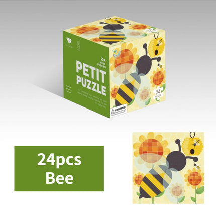 Mini 24 Pieces Kids Paper Puzzle Children Petit Puzzle Early Education Toys Intellectual Toy 3 Years Old English Packaging