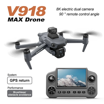 For Xiaomi V918 MAX GPS Drone 360° Laser obstacle avoidance 8K HD Professional Camera WIFI Brushless RC Dron Quadcopter Toy Gift