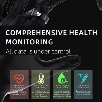 R30 ECG Smart Ring Men Women Charging Box Body Temperature Blood Pressure Health Monitor IP68 Waterproof Remote Control Rings
