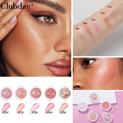 Clubday 3 Color Marbled Highlighter Blush Shimmery Glow Duo Multiple Shades Face Highlighting Blush Makeup Cosmetics