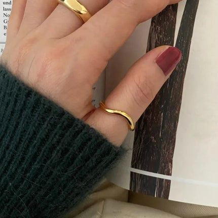 925 Sterling Silver Wavy Line Open Rings for Women Ladies Elegant Luxury Silver Color Jewelry Accessories Wholesale Jewellery