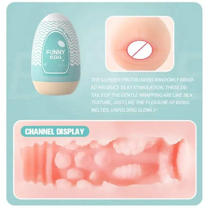 Portable Soft Silicone Personal Massager Egg-Shaped Ergonomic Design Pocket-Sized Male Massage Tool for Comfortable Relaxation