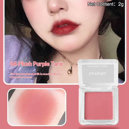1Pc Face Blusher Matte Natural Cheek Tint Brighten Face Waterproof Face Contouring Cosmetics Blush Powder Soft Female Makeup