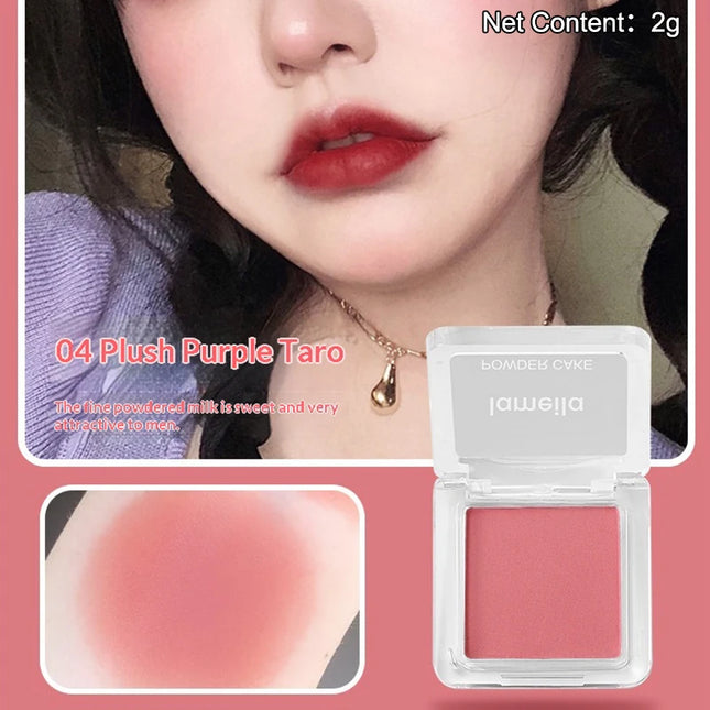 1Pc Face Blusher Matte Natural Cheek Tint Brighten Face Waterproof Face Contouring Cosmetics Blush Powder Soft Female Makeup