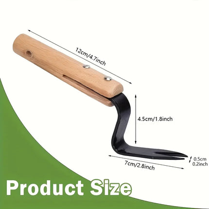 1 Handheld Weeding Tool - Durable Metal Fork with Wooden Handle for Easy Removal of Dandelions and Weeds, Weeding Trimmer