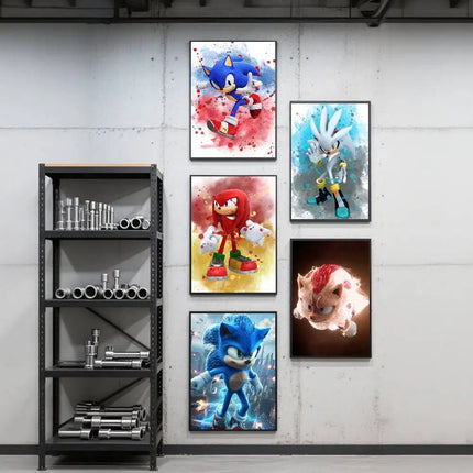 Classic Sonic Self-adhesive Poster Sticker Waterproof / Sonic Self-adhesive Poster Sticker