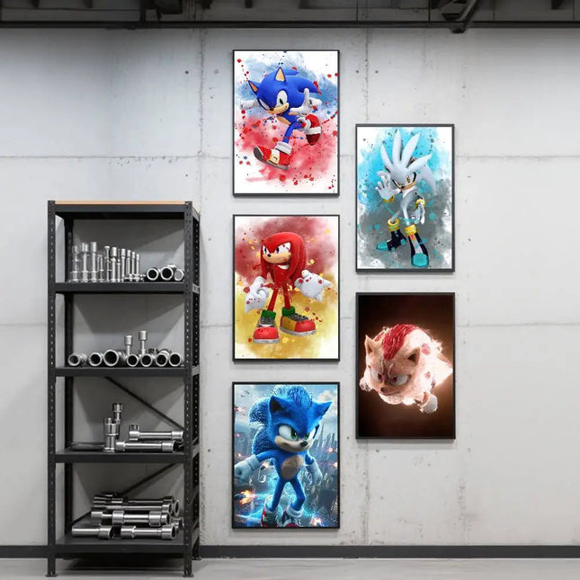 Classic Sonic Self-adhesive Poster Sticker Waterproof / Sonic Self-adhesive Poster Sticker
