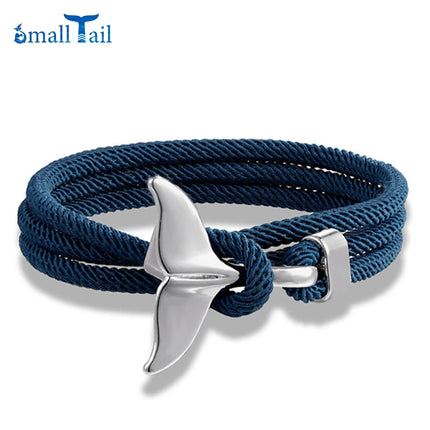 Ocean Style Whale Tail Anchor Bracelet for Men Women Multilayer Adjustable Rope Couple Bracelets Fashion Friendship Jewelry Gift