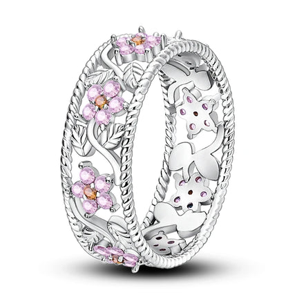 Shine Zircon Ring 925 Silver Original Stone Multi Layer Simple Infinitely Wide Rings For Women FineJewelry Wedding Party Gift